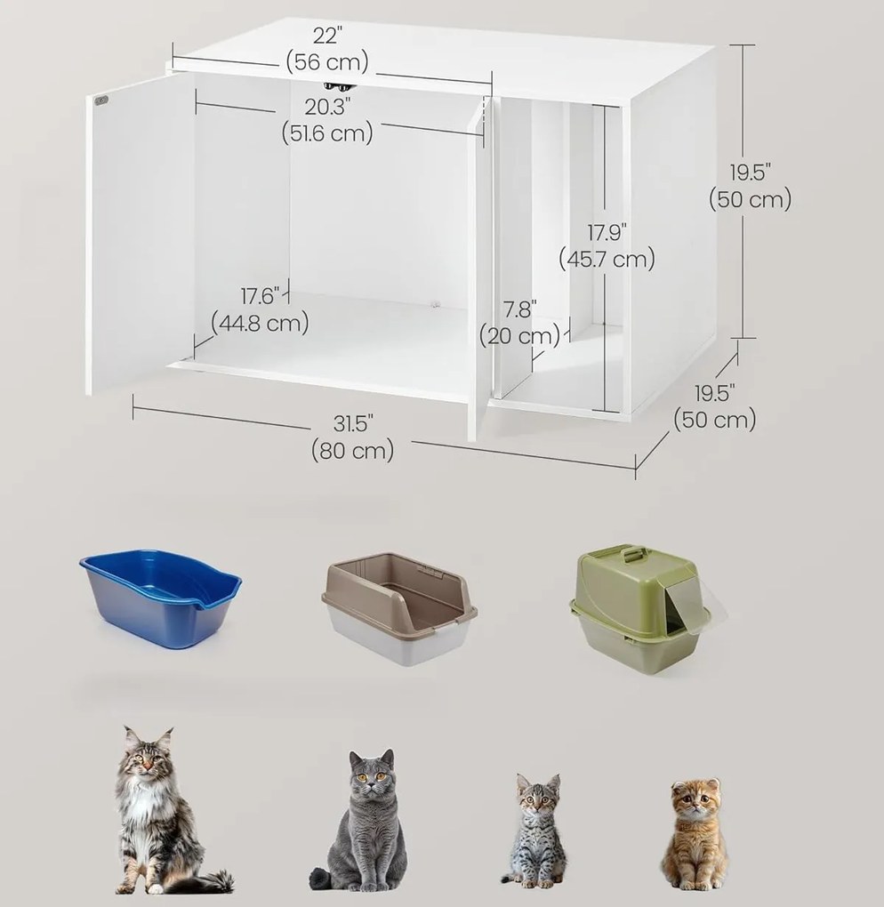 Kočičí toaleta Baris bílá