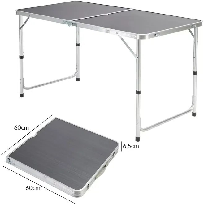 InternetovaZahrada Kempingový set 5-dielny - sivý