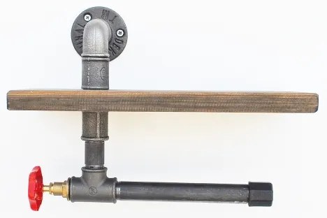 Držiak toaletného papiera s policou BORURAF 22x31 cm smrek