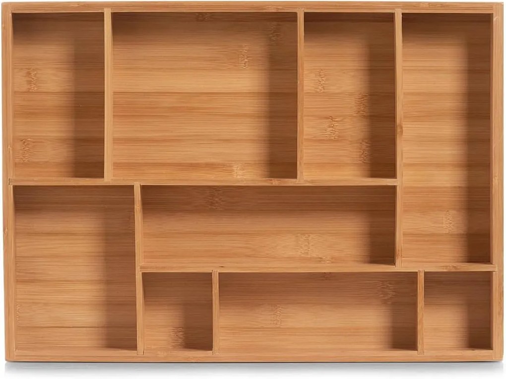 Organizér do zásuvky s priehradkami - 9 priehradiek, bambus ZELL 32 x 44 cm