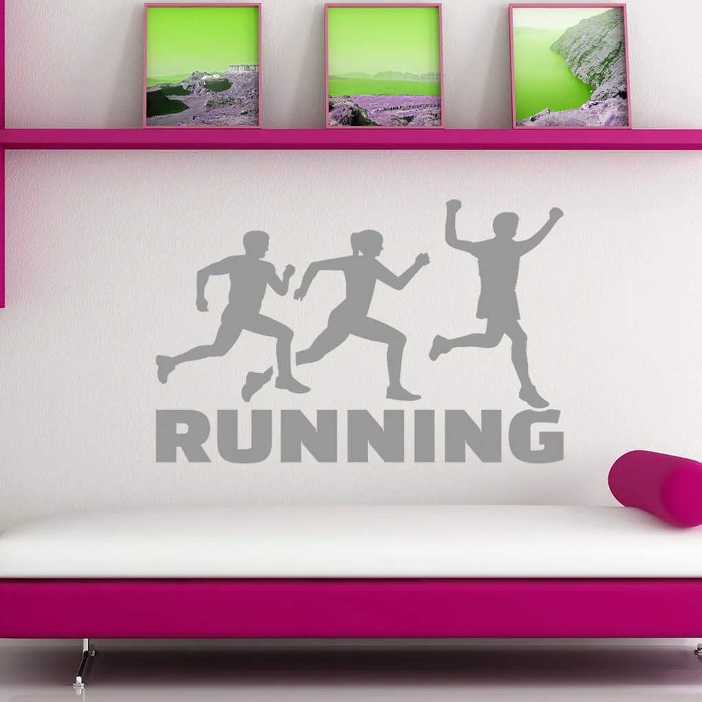 Veselá Stena Samolepka Running Farba: zelená, Veľkosť: 40 x 32 cm