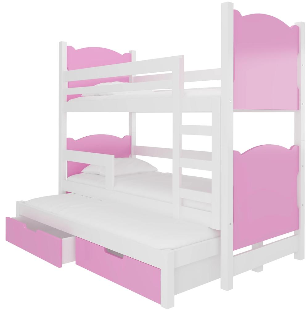 Poschodová detská posteľ 180x75 cm. Vlastná spoľahlivá doprava až k Vám domov. 1052131