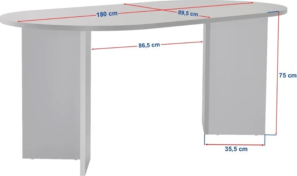 Dizajnový jedálenský stôl Zaramama 180 cm biely