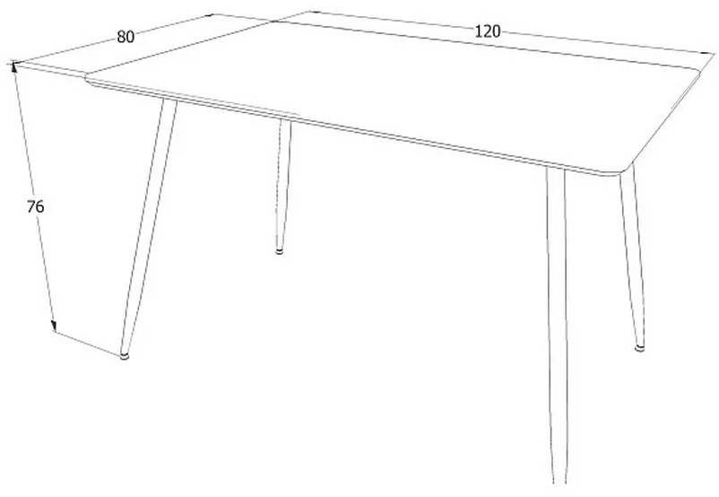Jedálenský stôl REMUS, 120x75x80, dub/čierna