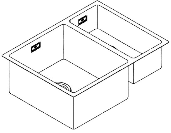 GROHE 31577SD1 - Kuchynský drez K700U 595 × 450 mm, nerezová oceľ