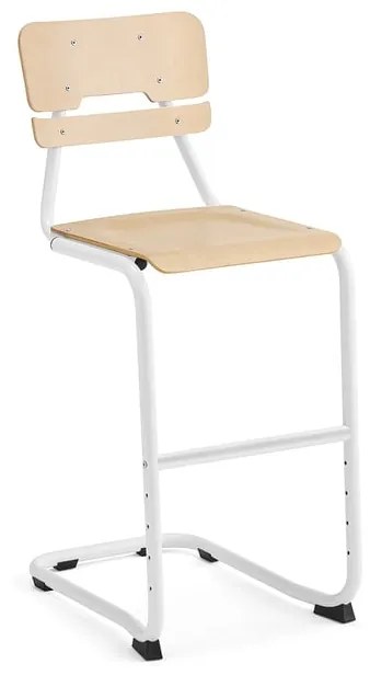 Školská stolička LEGERE I, V 650 mm, biela, breza