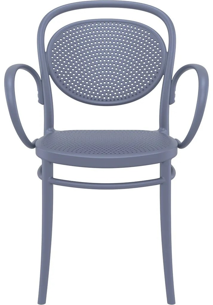 MARCEL XL záhradná stolička s podrúčkami dark grey