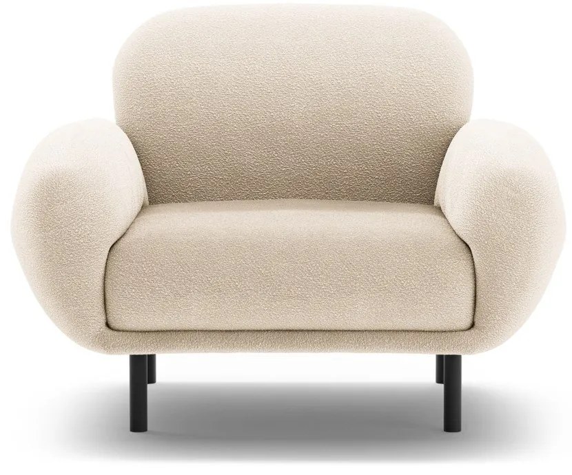 Béžové kreslo z textílie buklé Poppy – Micadoni