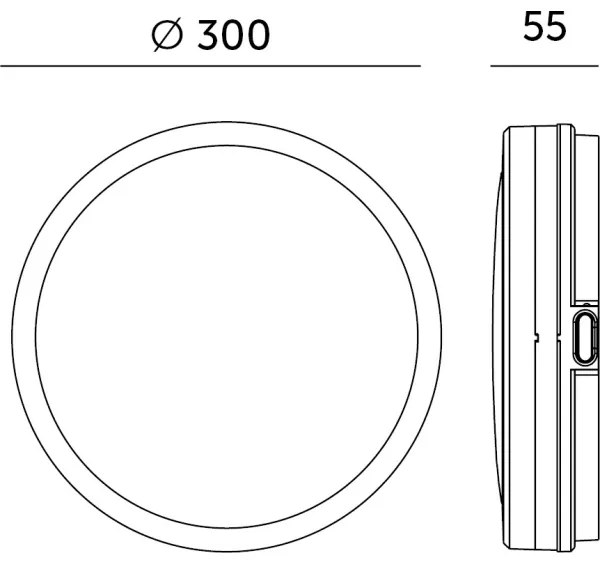 LED Kúpeľňové stropné svietidlo NAIROS LED/24W/230V 3000/4000/6500K IP65 čierna