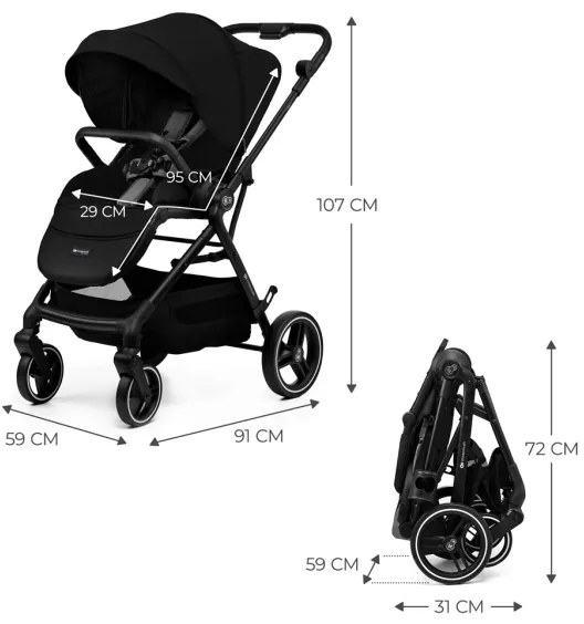 KINDERKRAFT SELECT - športový kočík YOXI Pure black