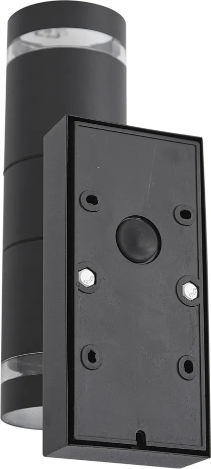 Moderné vonkajšie nástenné svietidlo čierne 2-svetelné IP44 so snímačom pohybu - Dubbla