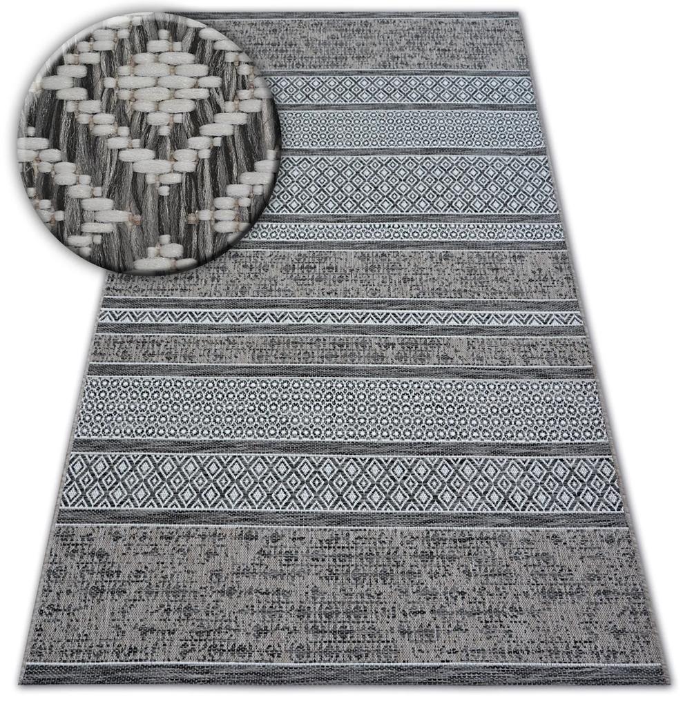 Šnúrkový koberec SIZAL LOFT 21118 BOHO slonovinová kosť - sivý