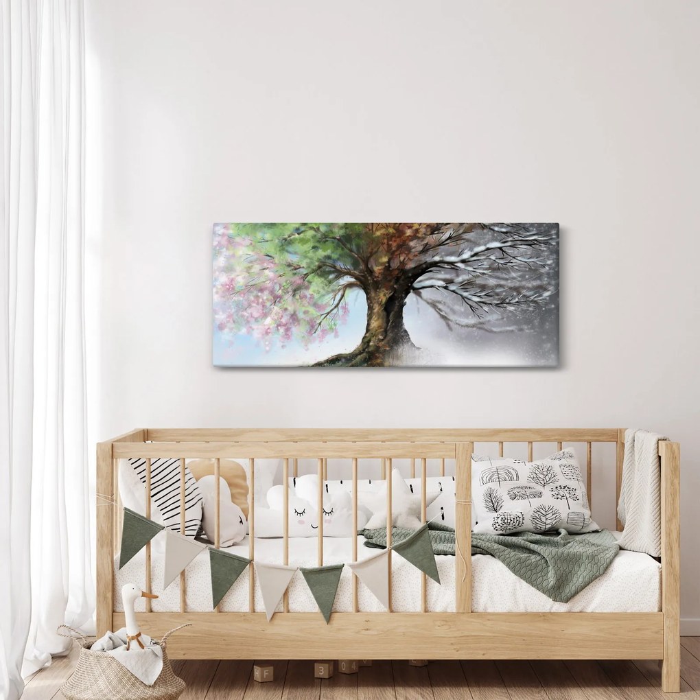 Obraz - Strom štyroch ročných období (120x50 cm)
