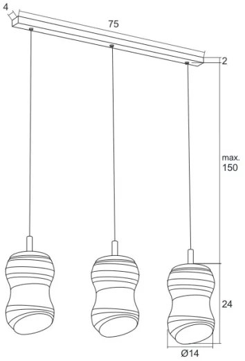 Argon 1366 - LED Luster na lanku COMO 3xLED/5W/230V