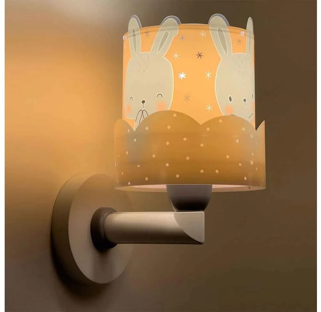 Dalber 61159S - Detské nástenné svietidlo BUNNY 1xE27/60W/230V oranžová PI493