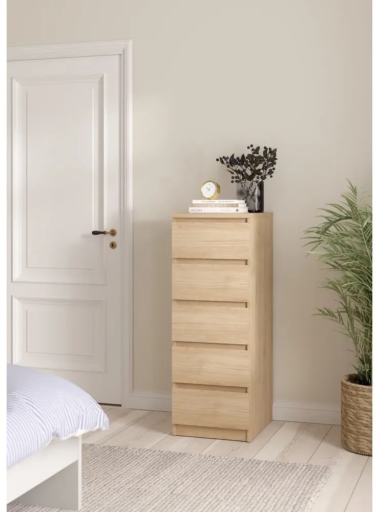 Komoda v dekore duba v prírodnej farbe 40x111x50 cm Naia – Tvilum