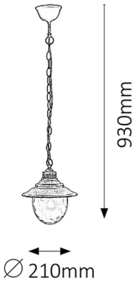 Rabalux 8678 - Vonkajší luster BARCELONA 1xE27/60W/230V
