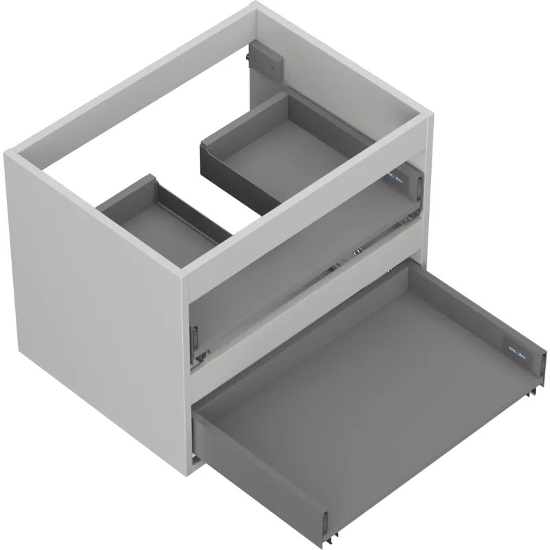Mexen Box-A, závesná skrinka 60 cm, 2 zásuvky, matná sivá, 91AX0-0600-470-2-62