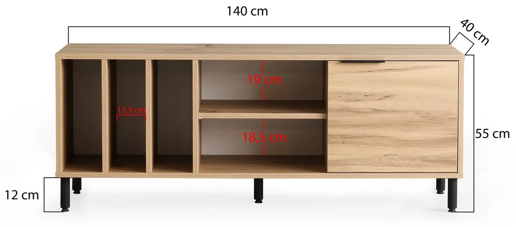 TV stolík/skrinka Bondy (Dub). Akcia -15%. Vlastná spoľahlivá doprava až k Vám domov. 1072654