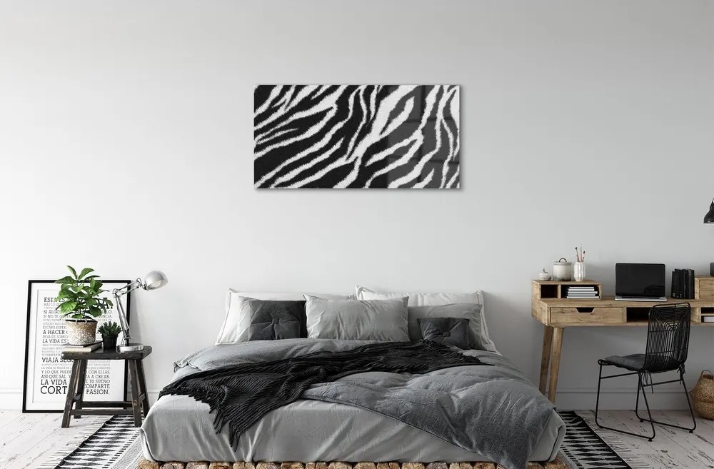 Sklenený obraz zebra fur 125x50 cm