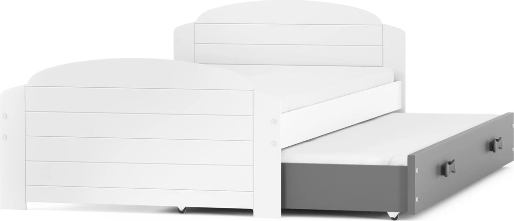 Posteľ s prístelkou LILI 200x90 Biela - Grafitová