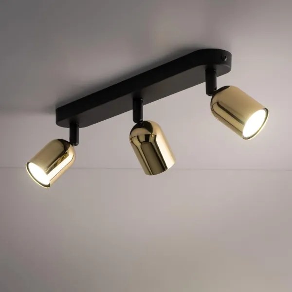 LED bodové svietidlo TOP 3xGU10/10W/230V čierna/zlatá