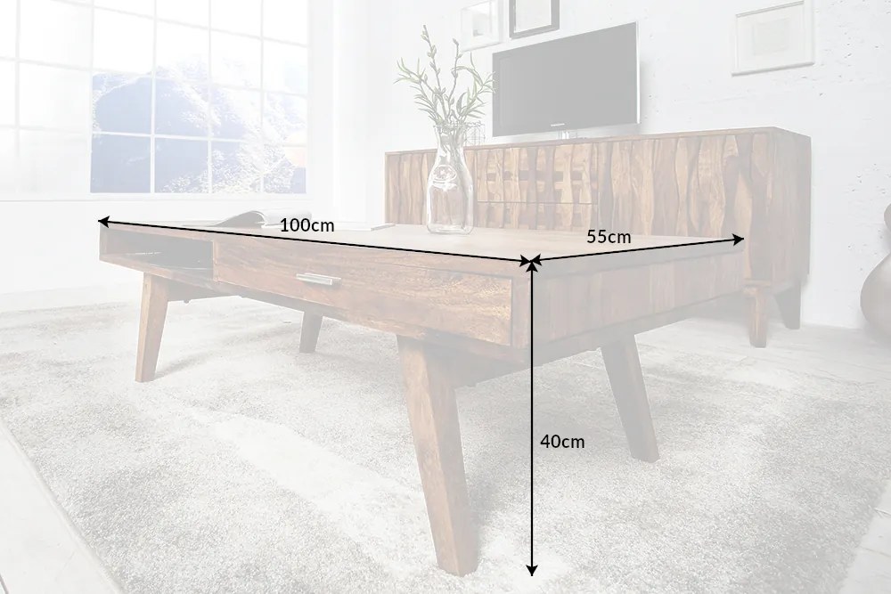 Konferenčný stolík Retro 100cm Sheesham