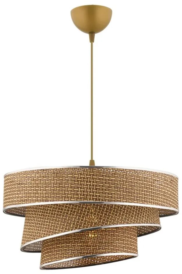 Luster na lane COUPER 1xE27/60W/230V hnedá/lesklý chróm