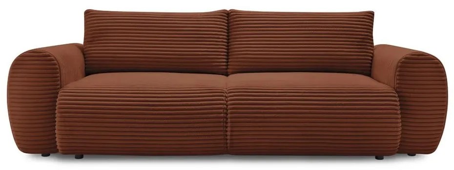 Menčestrová rozkladacia pohovka v tehlovej farbe 257 cm Lucien – Bobochic Paris