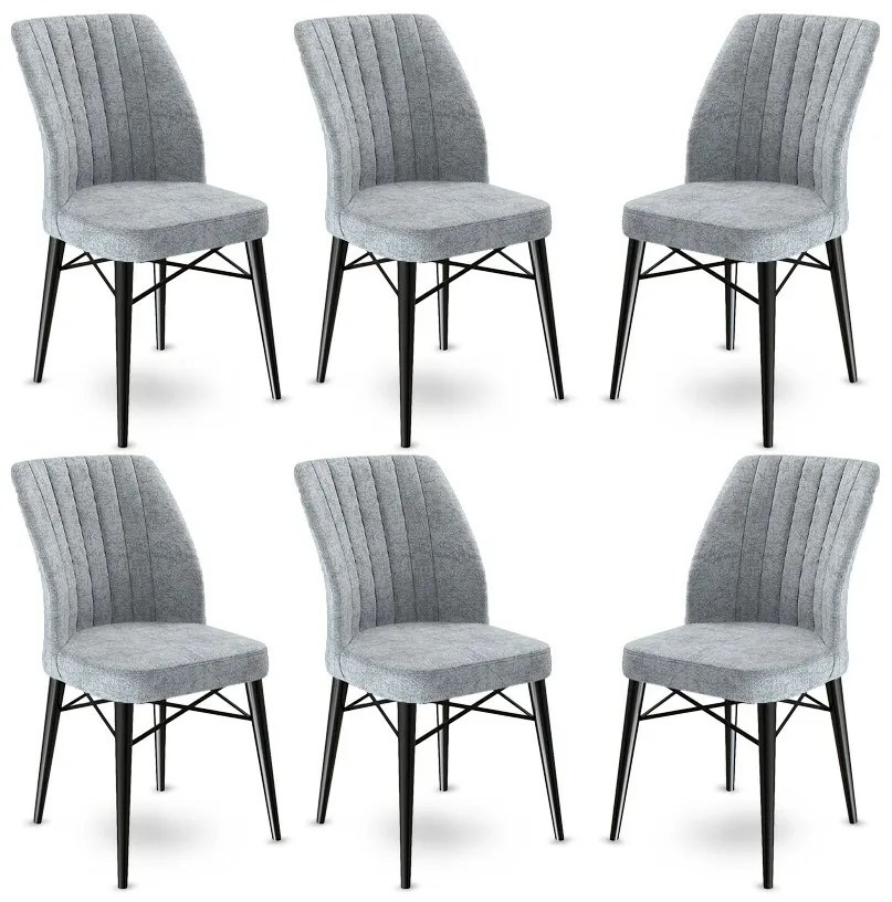 Sada jedálenských stoličiek Flex Grey, 6 ks