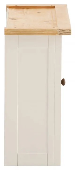 furniture-nabytek.cz - Masívna skrinka so zrkadlom Capera, borovica / MDF, lakovaná, biela / hnedá