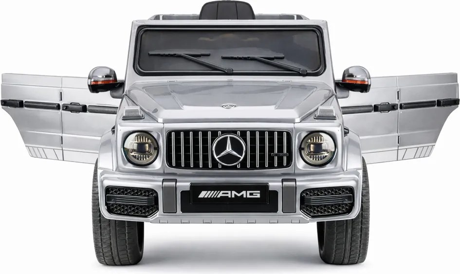 LEAN CARS Elektrické autíčko Mercedes AMG G 63 strieborné lakované