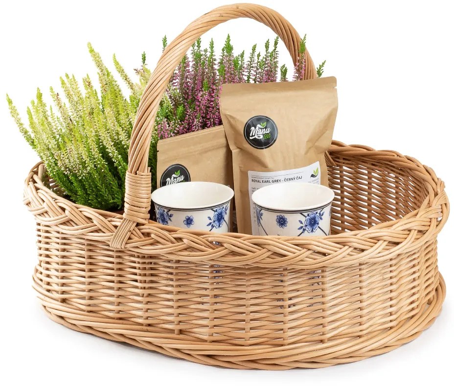 Prútený oválny podnos Bandeja VI.š. 52 x hl. 37 x v. 15/35(cm)