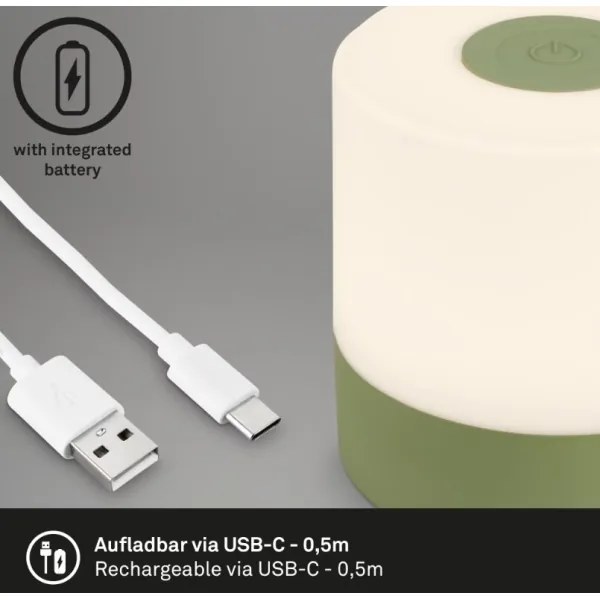 Briloner 7461019 - LED Stmievateľná nabíjacia stolná lampa LED/2W/5V IP44 zelená