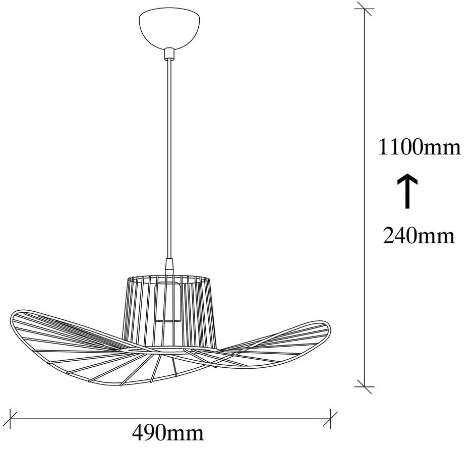 Čierne závesné svietidlo Opviq lights Tel Hat, ø 50 cm