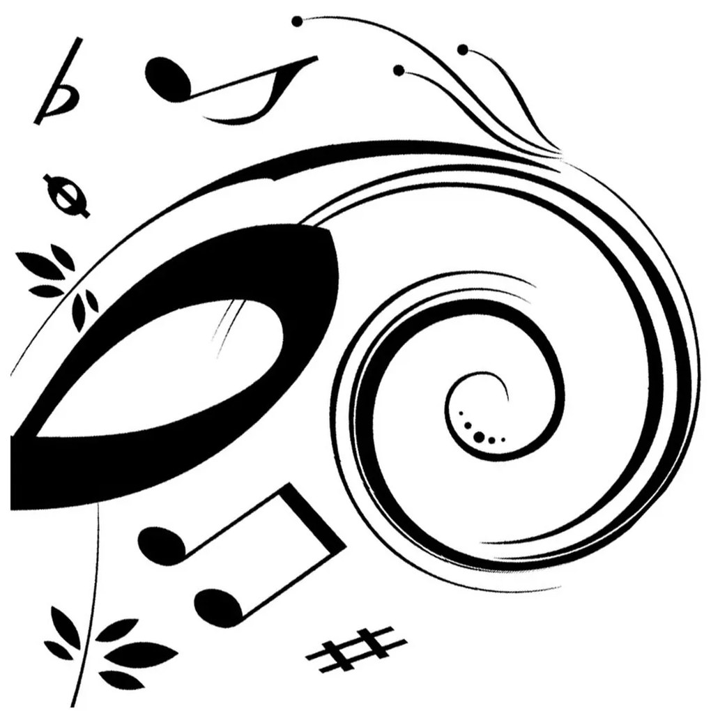 Veselá Stena Samolepka na stenu na stenu Husľový kľúč