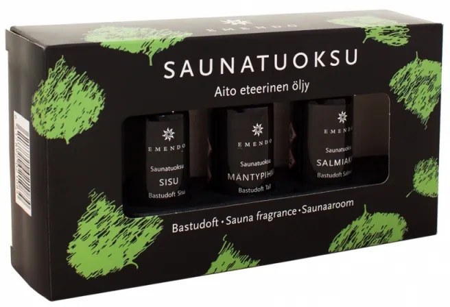 Set vôní do sauny Emendo 3x10ml / Salmiak, Borovica, Sisu