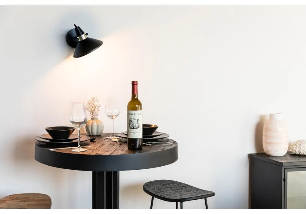 Čierne nástenné svietidlo Jona - White Label