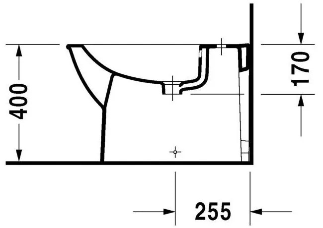 DURAVIT Darling New samostatne stojací bidet kapotovaný s otvorom, 370 mm x 630 mm, s povrchom WonderGliss, 22511000001