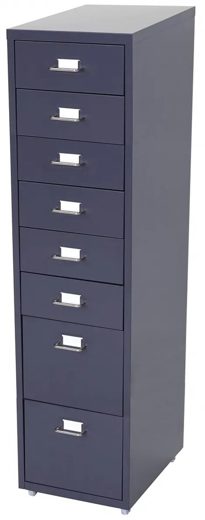 Zásuvková skrinka Boston T851 - 110x28x41cm, 8 zásuviek - tmavo sivá