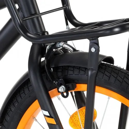 vidaXL Detský bicykel s predným nosičom 18 palcový čierny a oranžový-