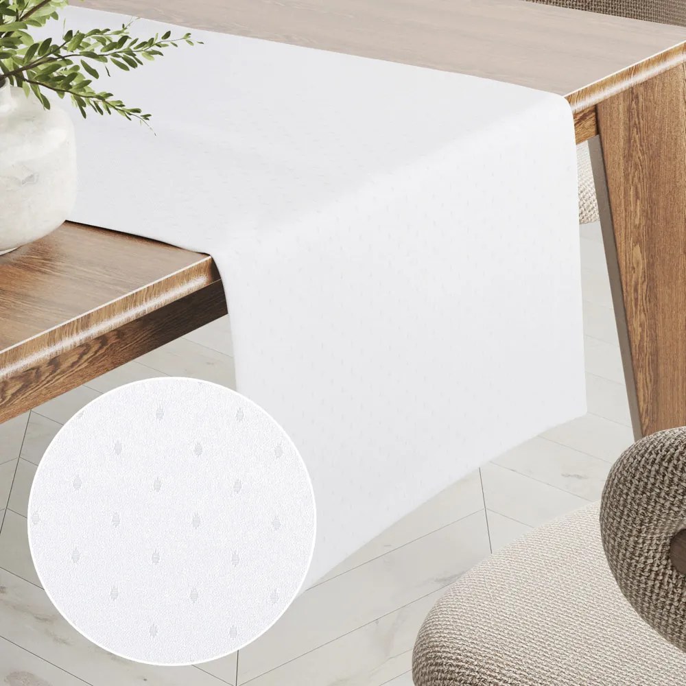 Biante Teflónový behúň na stôl TF-056 Drobné nopky na bielom 20x140 cm
