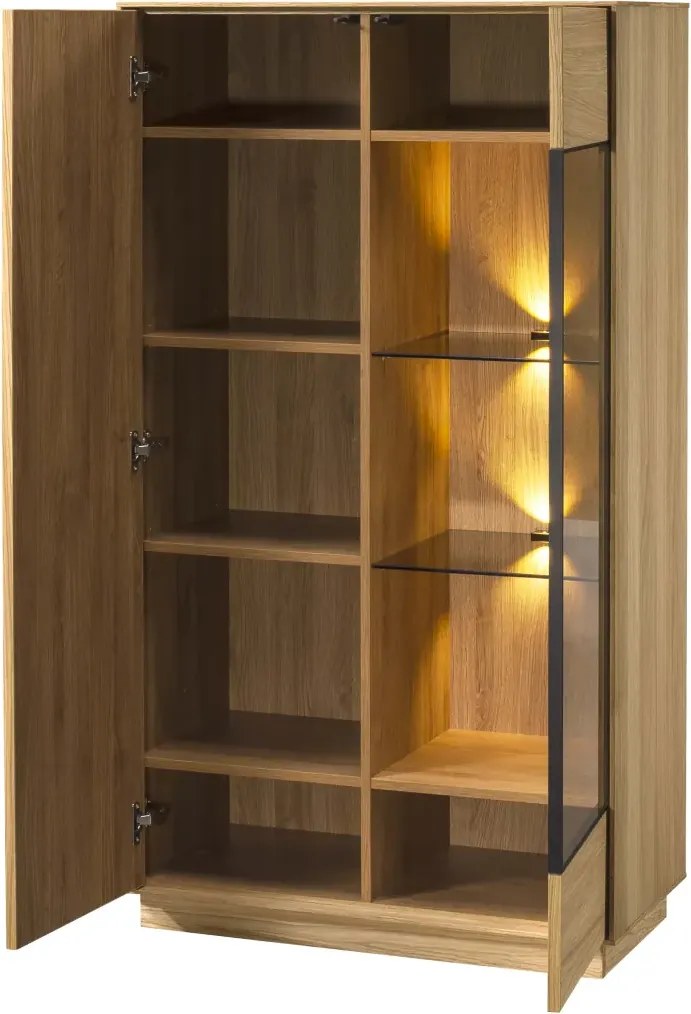 Vitrína s LED osvětlením Join 80 cm z masivu dub přírodní