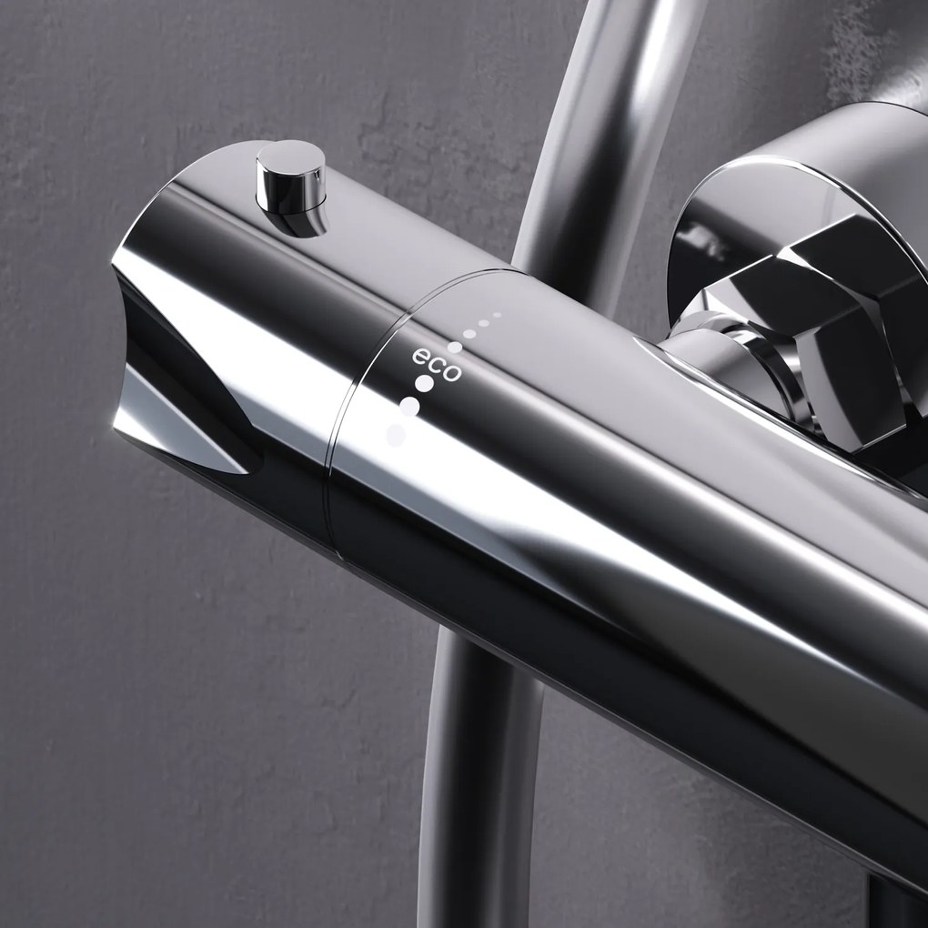 Ručná sprchová súprava AM.PM Hit F408TA46 s termostatickou sprchovou batériou, chróm