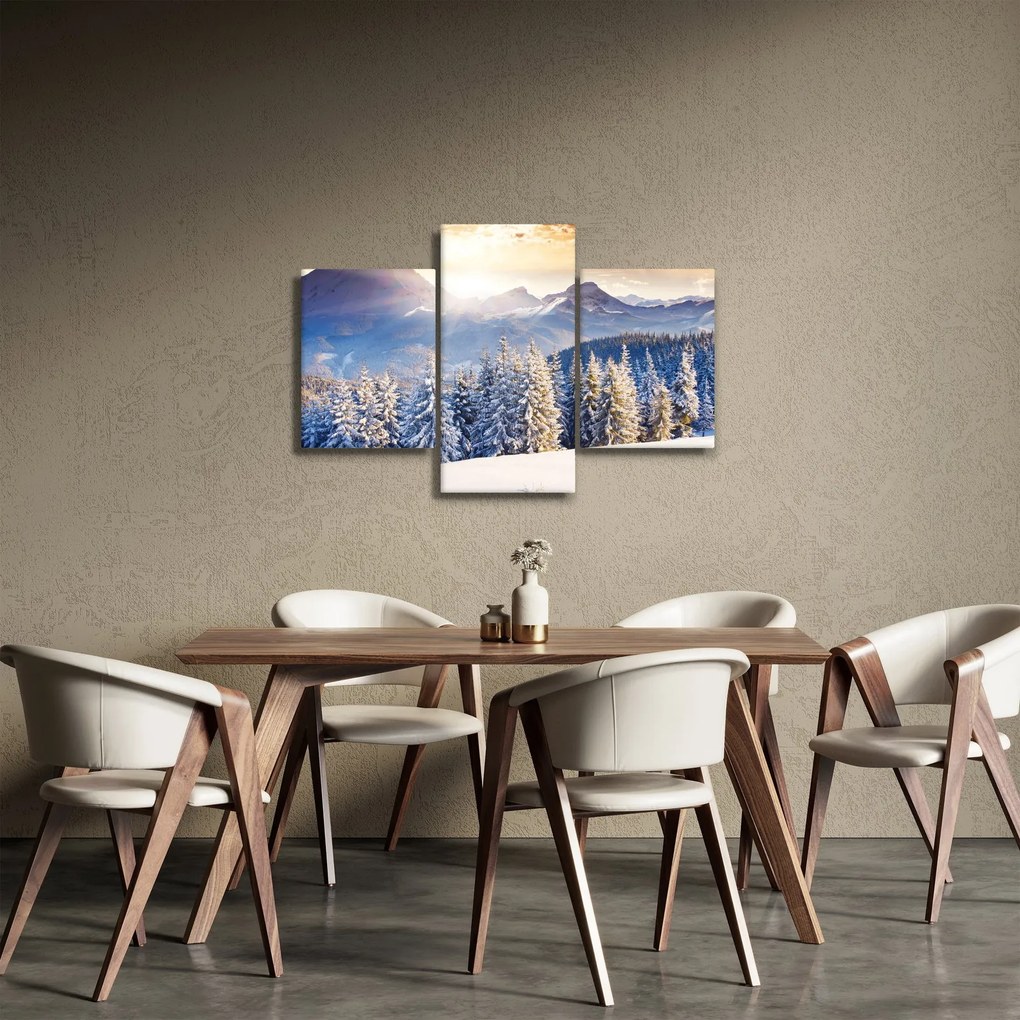 Obraz - Horská krajina v zime (90x60 cm)