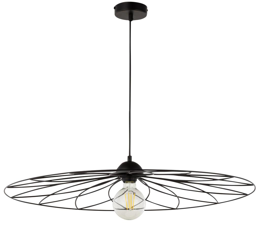 SIGMA Závesné designové osvetlenie FLOWER, 1xE27, 60W, 73cm, okrúhle, čierne
