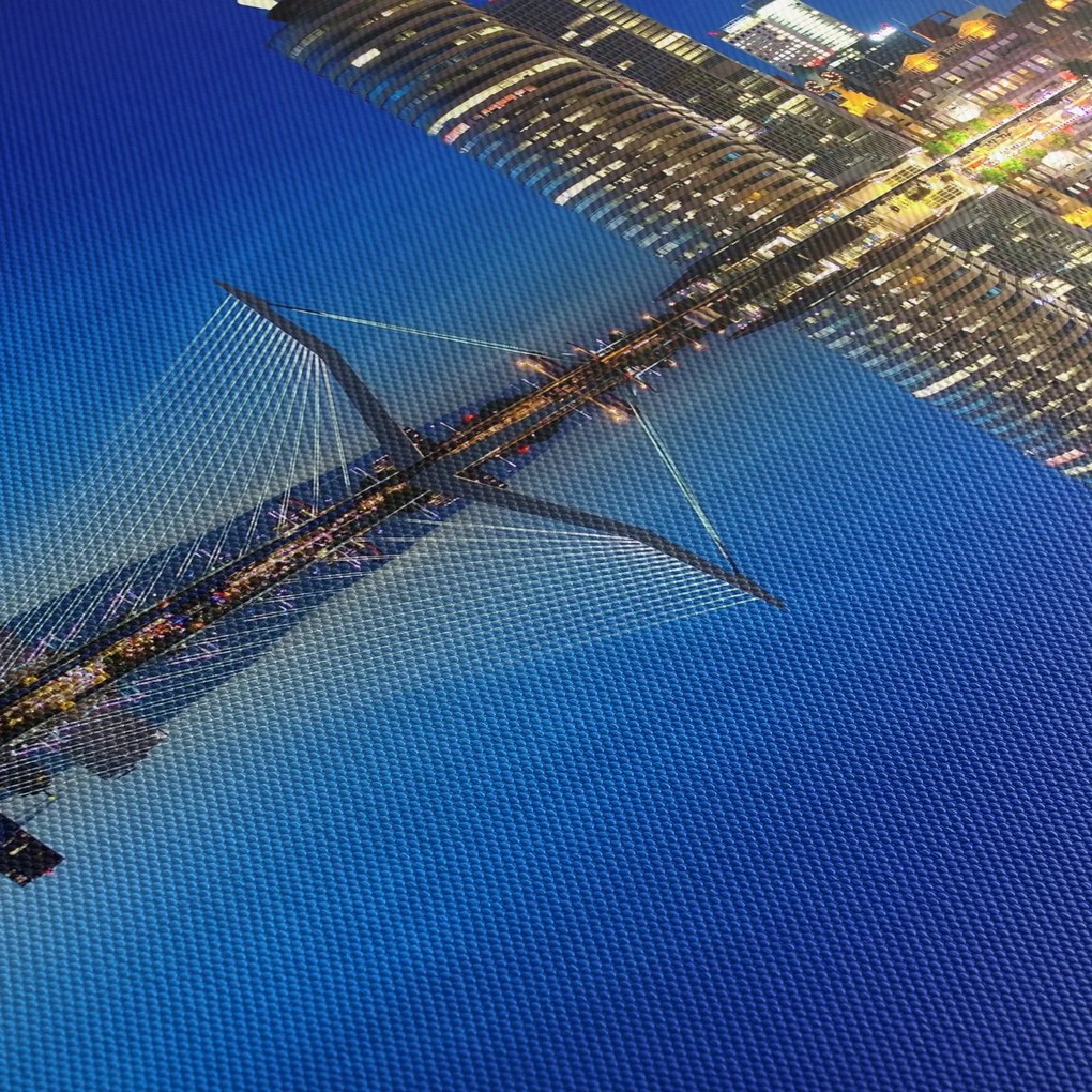 Obraz - nočný Rotterdam (90x60 cm)
