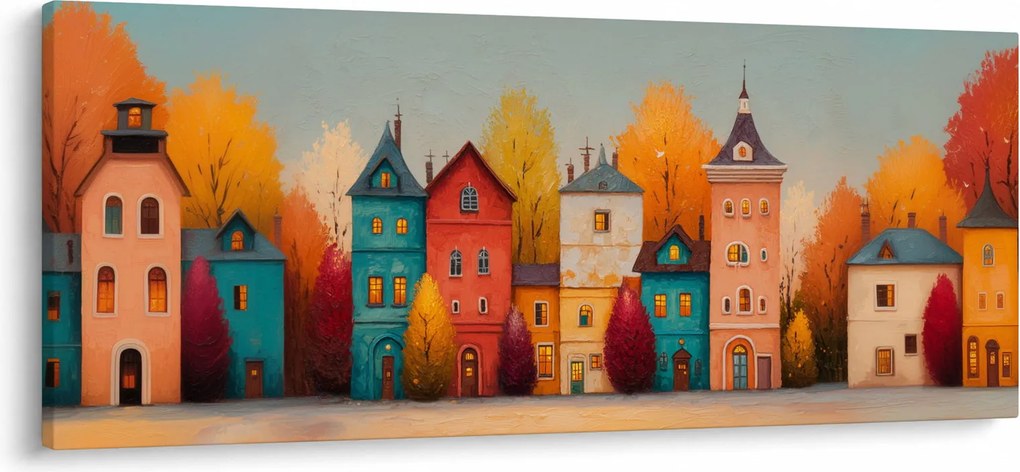 Obraz - Jesenná dedina (120x50 cm)