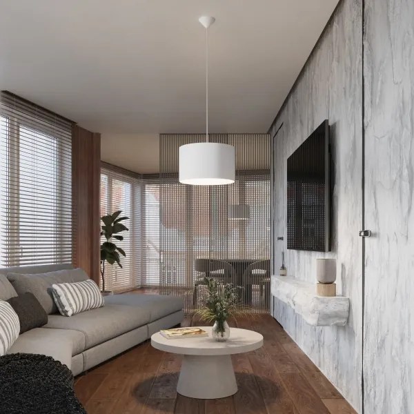 Sollux SL.1404 - Luster na lanku NOVA 1xE27/15W/230V pr. 40 cm biela