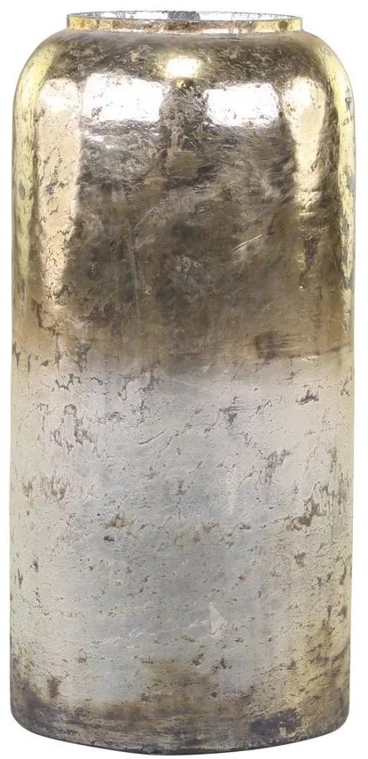 Zlatá antik ortuťová sklenená dekoračná váza Ioana - Ø 19*40 cm